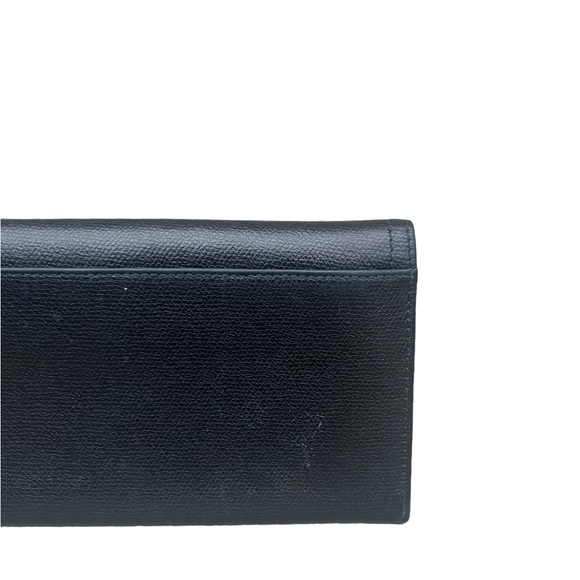 Vintage Coach Leather Crossgrain Long Continental Snap Wallet Black Classic - Picture 8 of 12